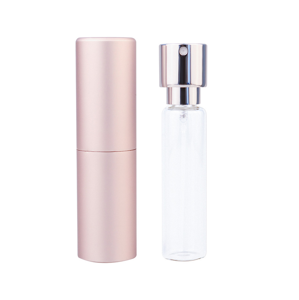 Travel portable mini luxury empty refillable metal aluminum twist up perfume atomizer 5ml 8ml 10ml bottle