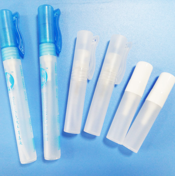 Travel size plastic 5ml 10ml PP spray bottle for hand sanitizer