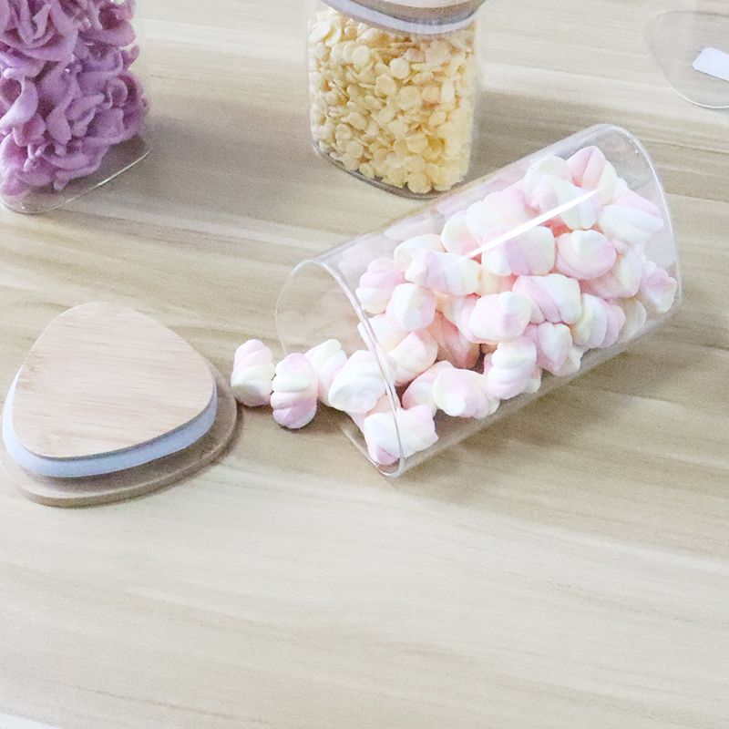 Triangle Folding Glass jars Food Storage Containers with Airtight Bamboo Leak Proof Lid Ideal Kitchen Accessories for Cook