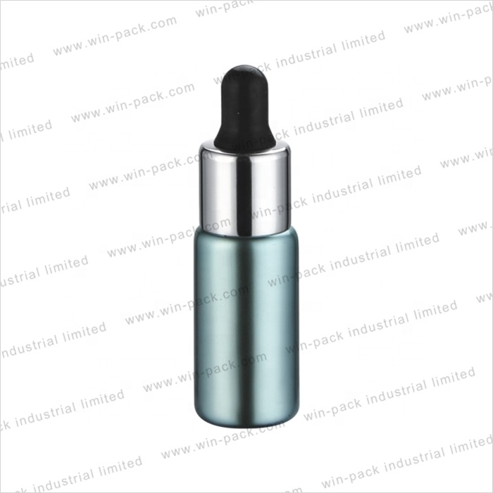Tube Glass Bottle Small Serum Essential Oil Bottle Blue 7ml 8ml 10ml Dropper Screen Printing Personal Care Electroplating