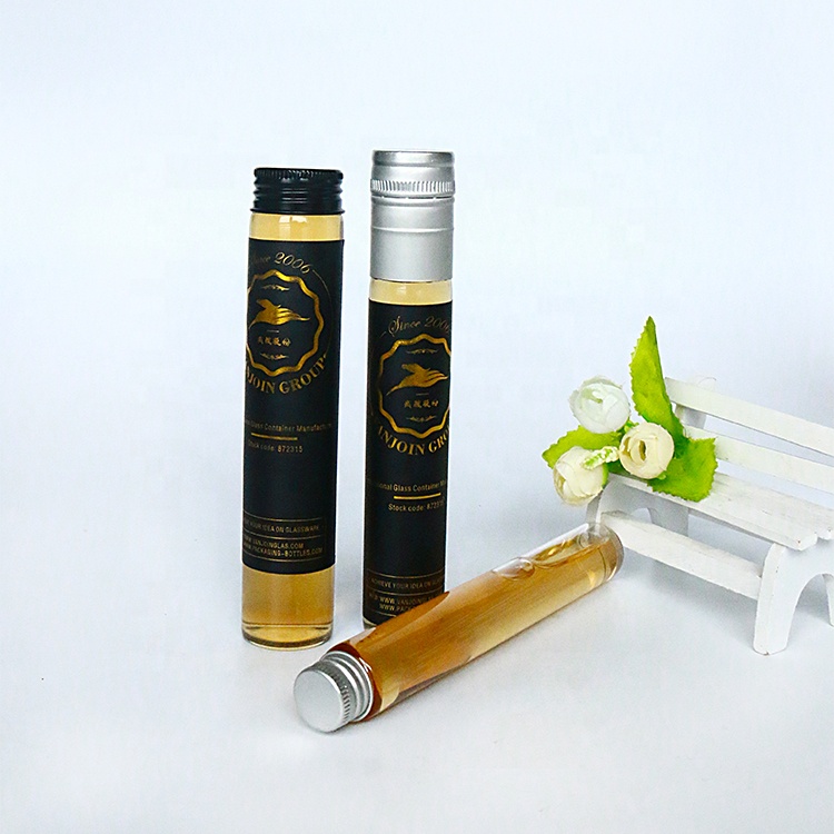 Tube Shape Liquor Dispenser Bottle Wine In Tube Juice Cold Coffee Glass Tube Bottle