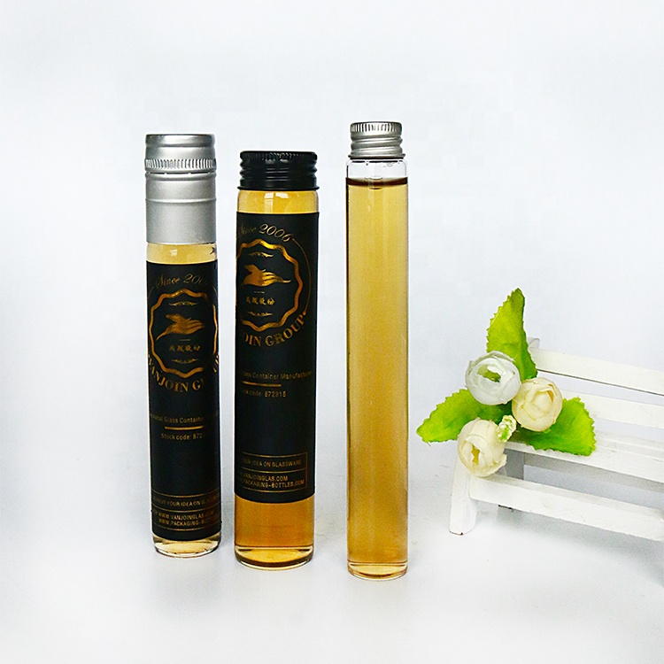 Tube Shape Liquor Dispenser Bottle Wine In Tube Juice Cold Coffee Glass Tube Bottle