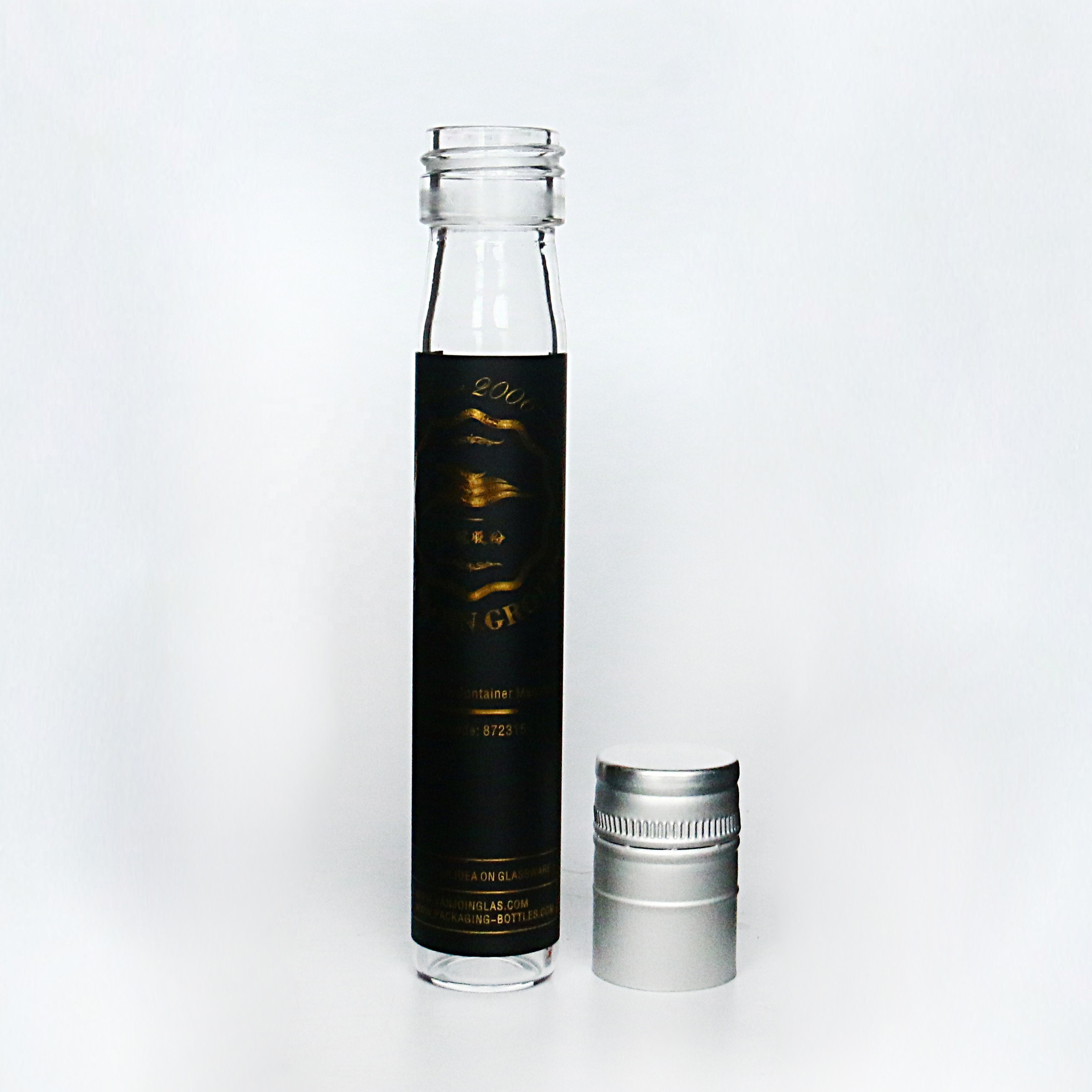 Tube Shape Liquor Dispenser Bottle Wine In Tube Juice Cold Coffee Glass Tube Bottle