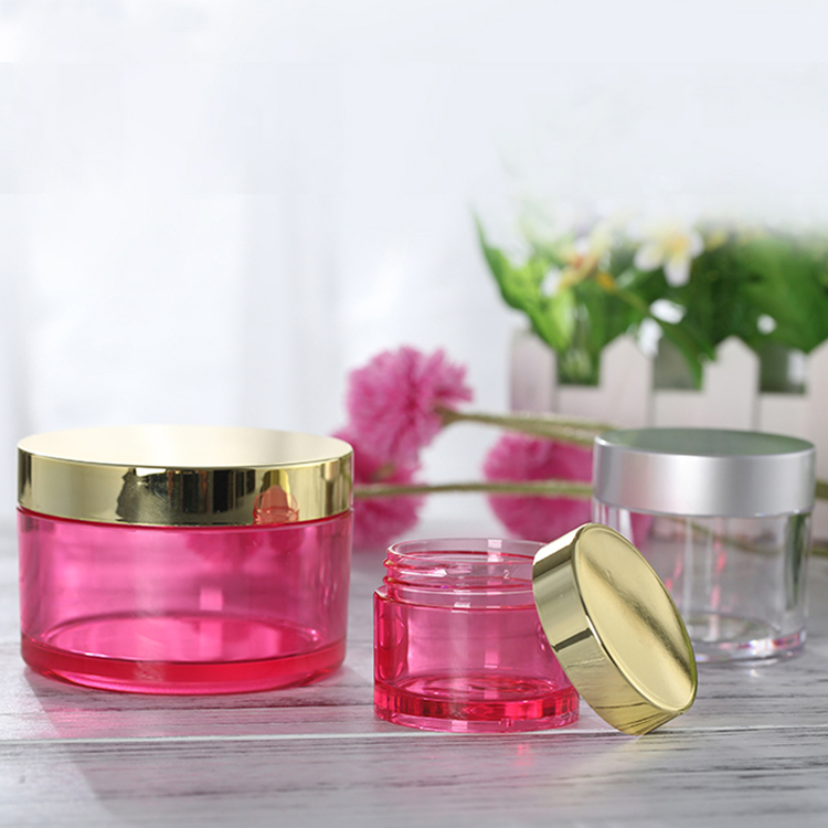 Turkish refillable Face mask body butter scrub wide mouth plastic transparent round petg container jars with lid