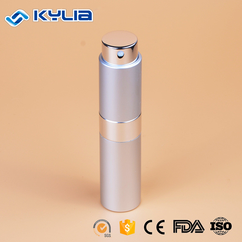 Twist Up Aluminium Atomizer Spray Round Shaped Perfume Bottle