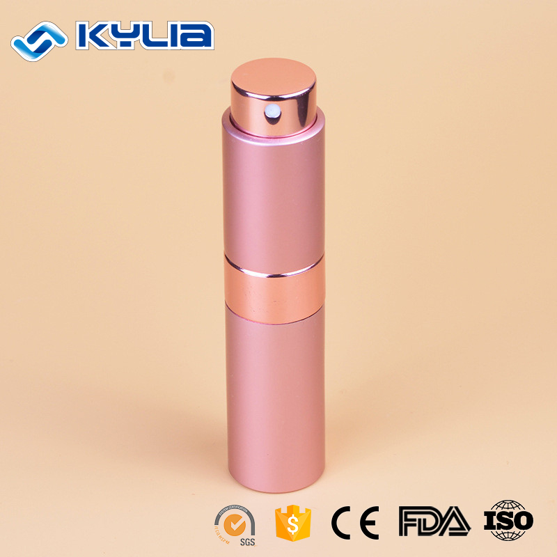 Twist Up Aluminium Atomizer Spray Round Shaped Perfume Bottle