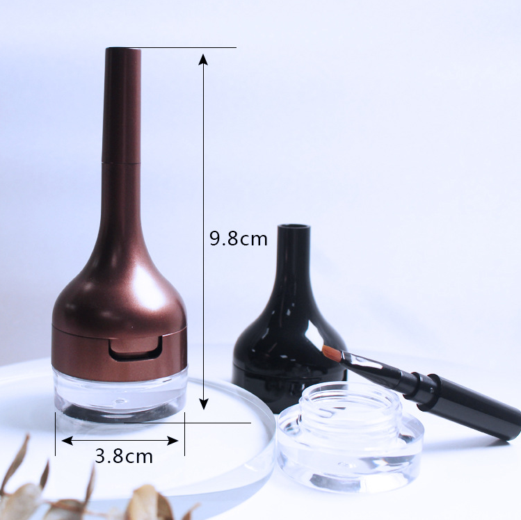 Two-in-one two-color eyebrow powder eyeliner box eyeshadow box with brush can be customized eyeliner package cosmetics beauty