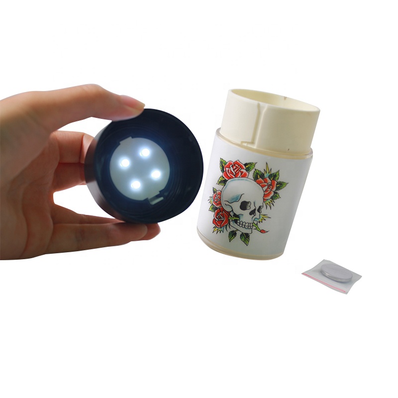 UKETA air tight plastic storage bottles and jar weed stash jar with led light