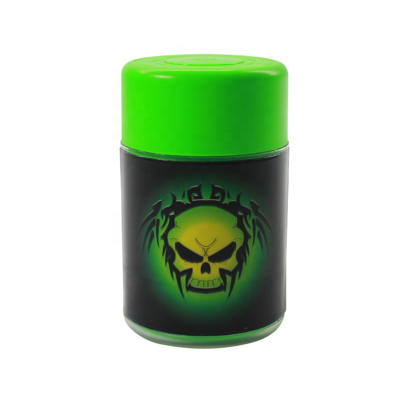 UKETA air tight plastic storage bottles and jar weed stash jar with led light