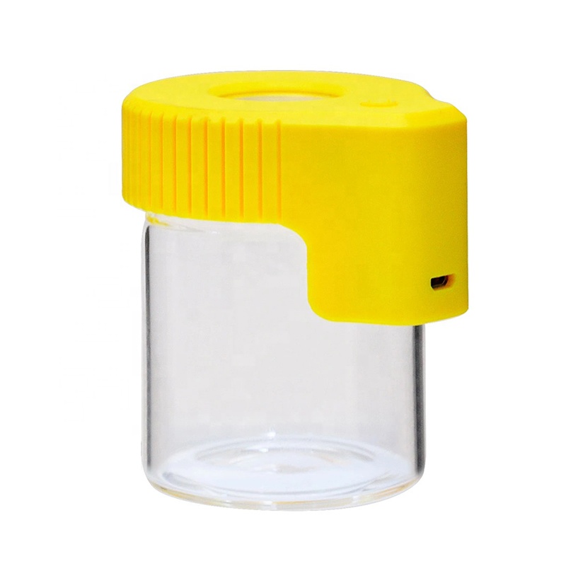UKETA airtight stash container glass jar storage bottles and jar smell proof weed jar with led