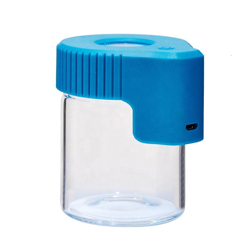 UKETA airtight stash container glass jar storage bottles and jar smell proof weed jar with led