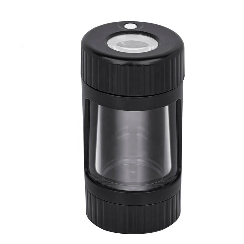 UKETA airtight stash jar storage bottles smell proof weed jar with led and grinder