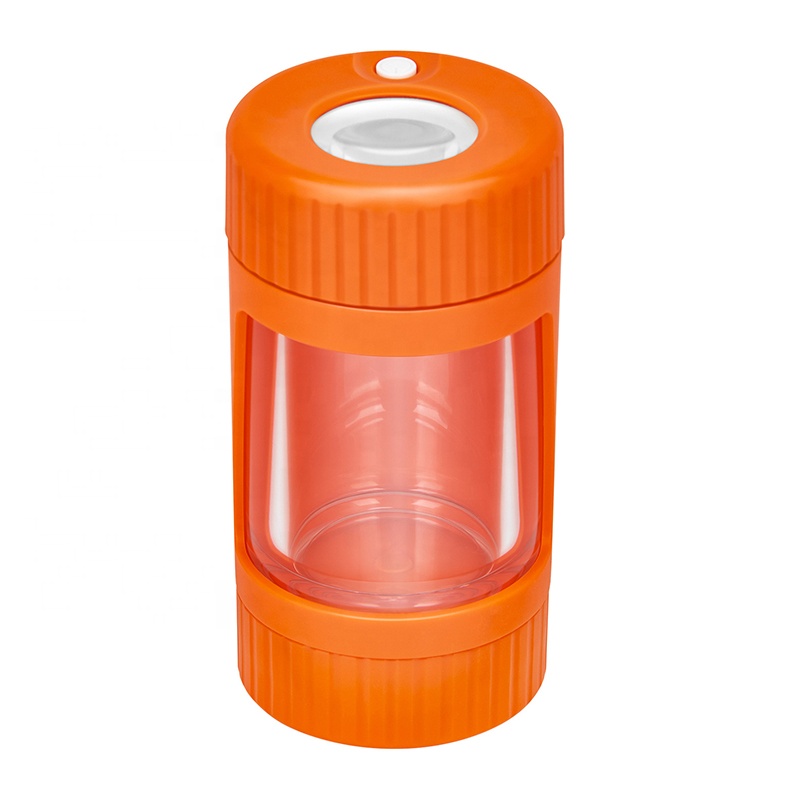 UKETA airtight stash jar storage bottles smell proof weed jar with led and grinder