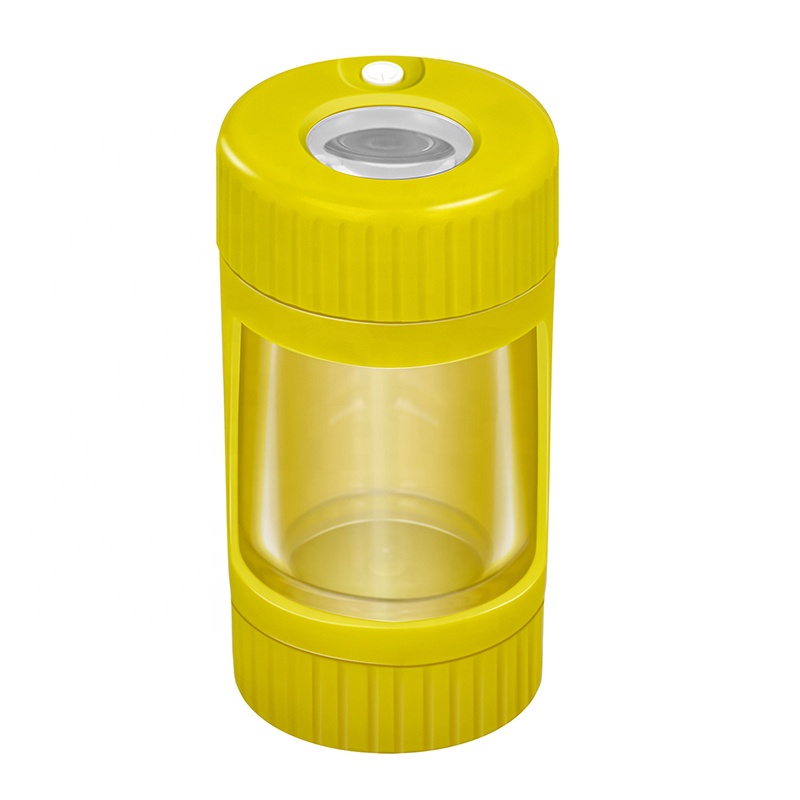 UKETA airtight stash jar storage bottles smell proof weed jar with led and grinder