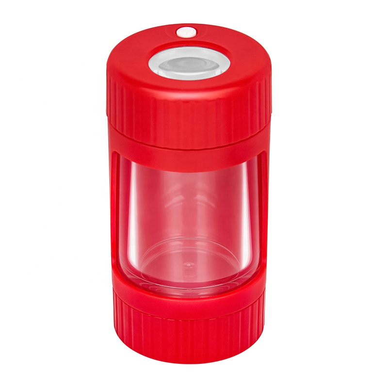 UKETA airtight stash jar storage bottles smell proof weed jar with led and grinder
