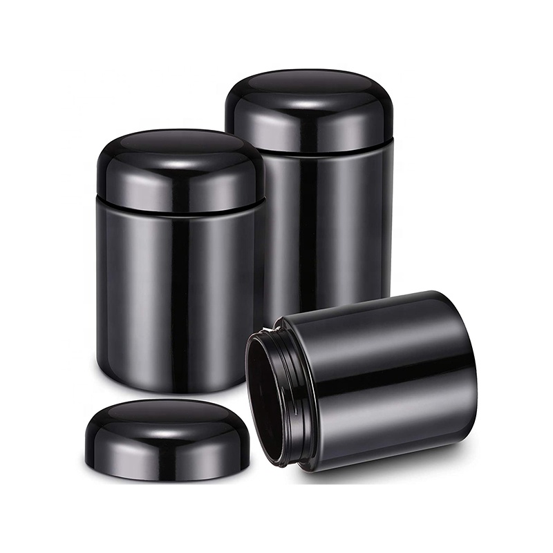 UKETA black glass smell proof stash jar airtight weed container tobacco weed jar