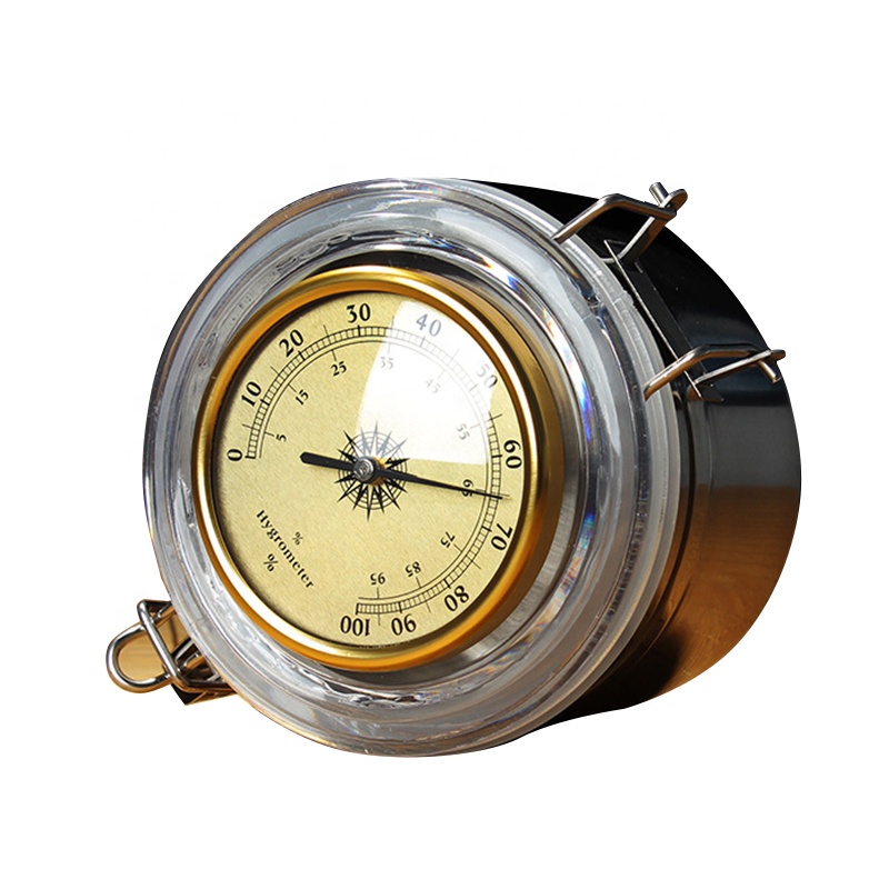 UKETA in stock metal sealed food storage bin weed cannister stash jar with hygrometer