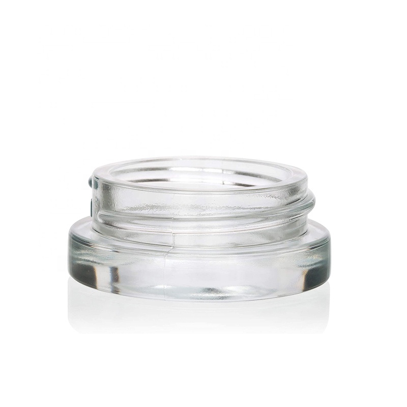 UKETA low profile thick glass jar concentrate container clear glass jar for wax oil