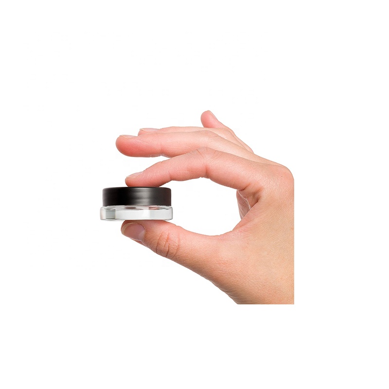 UKETA low profile thick wax glass jar concentrate container clear glass jar with lid