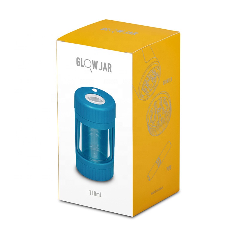 UKETA magnifying glass weed bottle herb stash container MAG jar with LED light and grinder