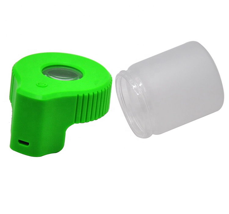 UKETA usb charging airtight glass jar storage bottles and jar smell proof weed jar with led