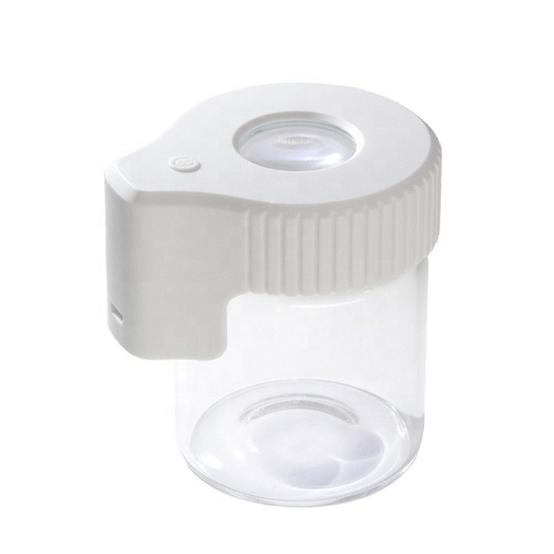 UKETA usb charging airtight glass jar storage bottles and jar smell proof weed jar with led