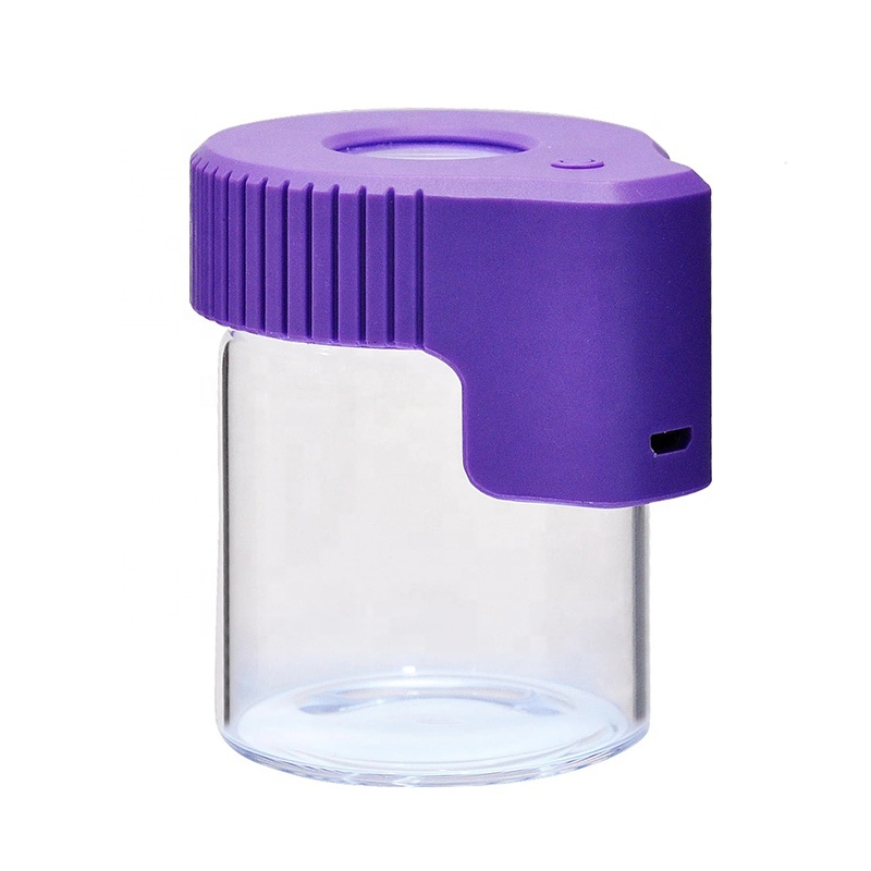 UKETA wholesale airtight glass jar storage bottles and jar smell proof weed jar with led