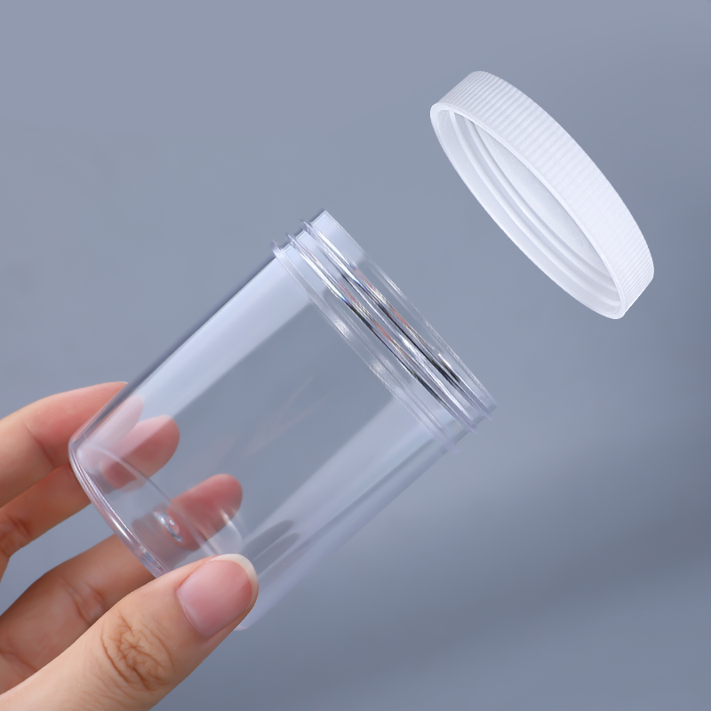 UMETASS Empty 120ML Plastic Jar With Screw Cap Clear Container For Beans Candy Cereal Cookies
