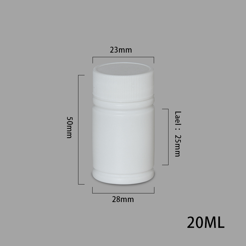 UMETASS Mini Healthy White Medical Bottle Plastic Empty Vitamin Pill Capsule Bottle With Cap