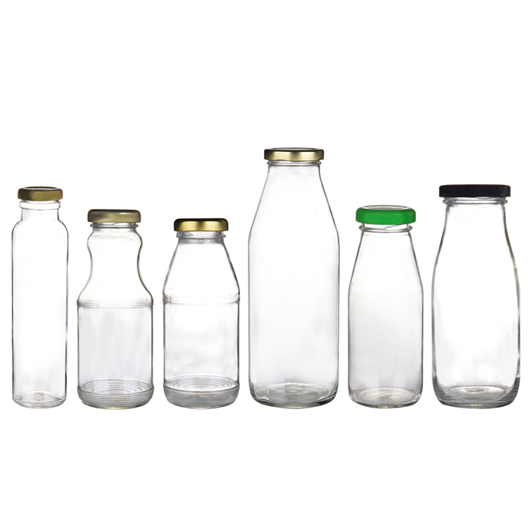 UPC manufacturer custom made  wholesale 100ml to 1000ml  milk juice glass bottle
