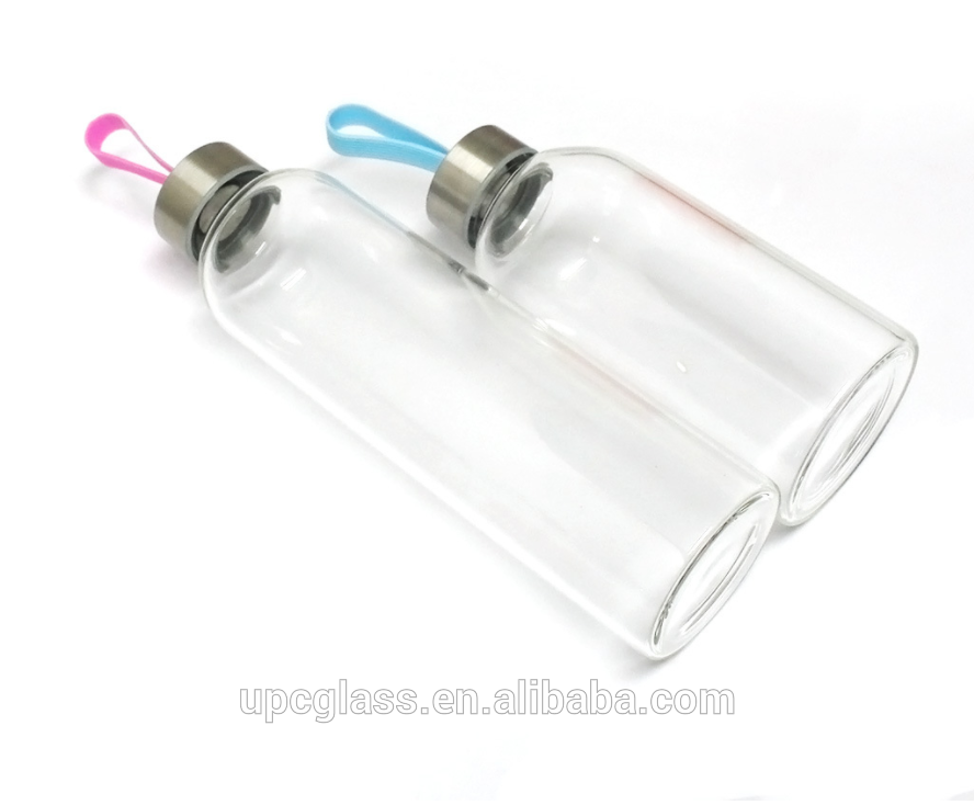 UPC wholesale recycled empty clear glass juice bottle with metal cap