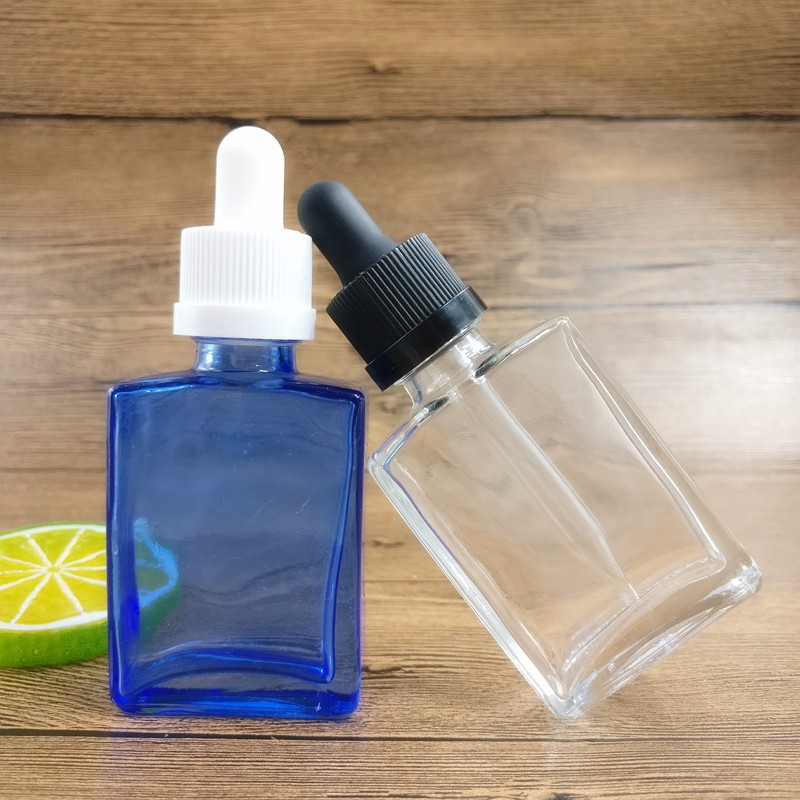 USA market e liquid 15ml 30ml 50ml 100ml rectangular glass dropper bottle with childproof cap