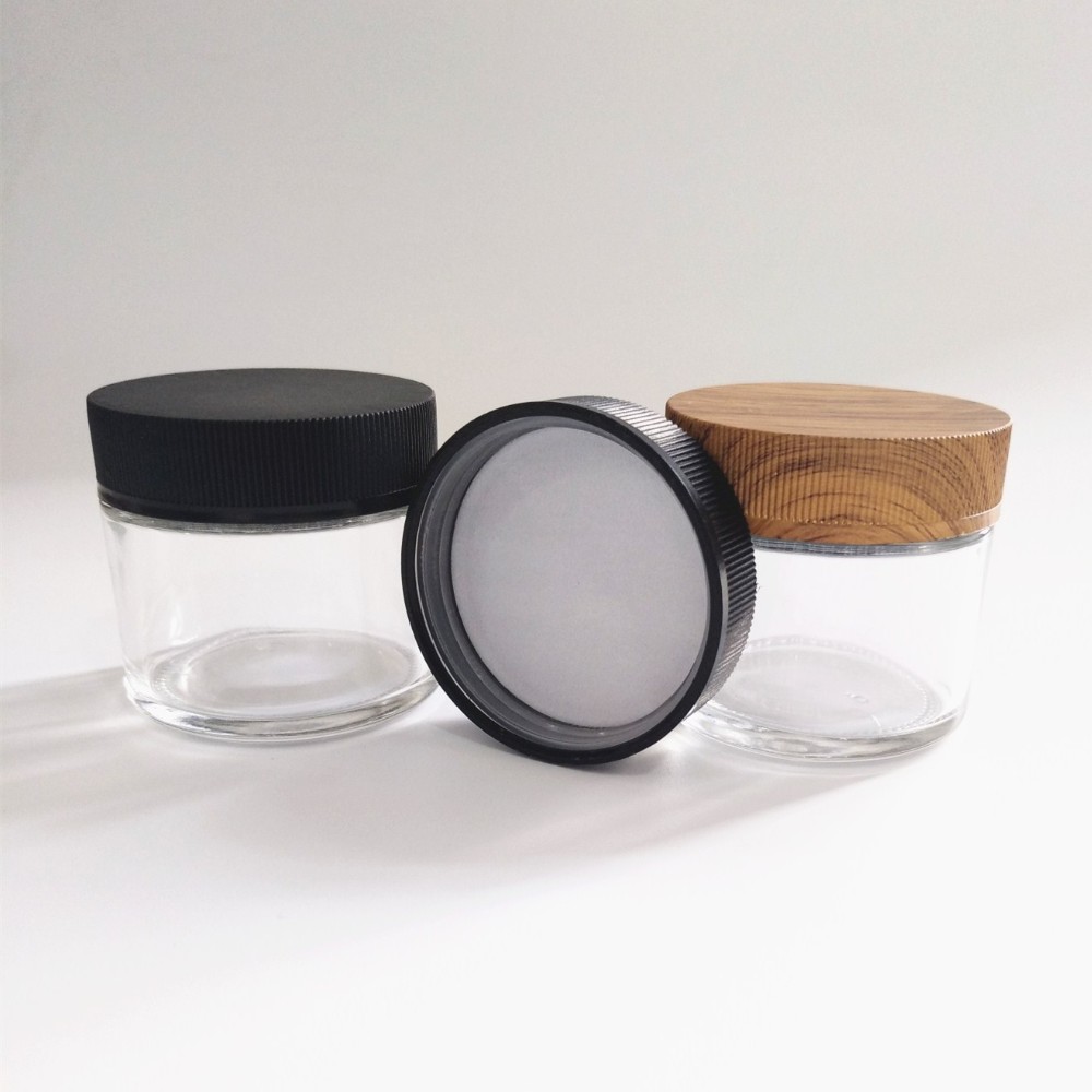 USA popular styles 3oz 4oz Glass Jar CRC Concentrate Container square round cbd Child Proof safe Jar with child smell proof lid