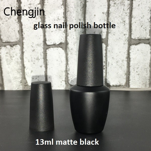 UV LED protected painted 15ml gel nail polish bottle with black lid