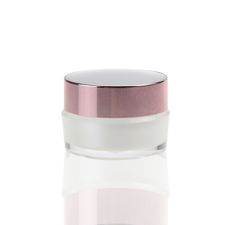 UV Pink cap empty plastic cosmetic jars cream jar label printing 30g acrylic jar made in China