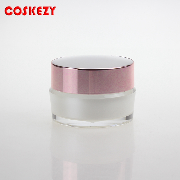 UV Pink cap empty plastic cosmetic jars cream jar label printing 30g acrylic jar made in China