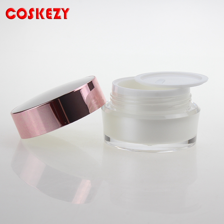 UV Pink cap empty plastic cosmetic jars cream jar label printing 30g acrylic jar made in China