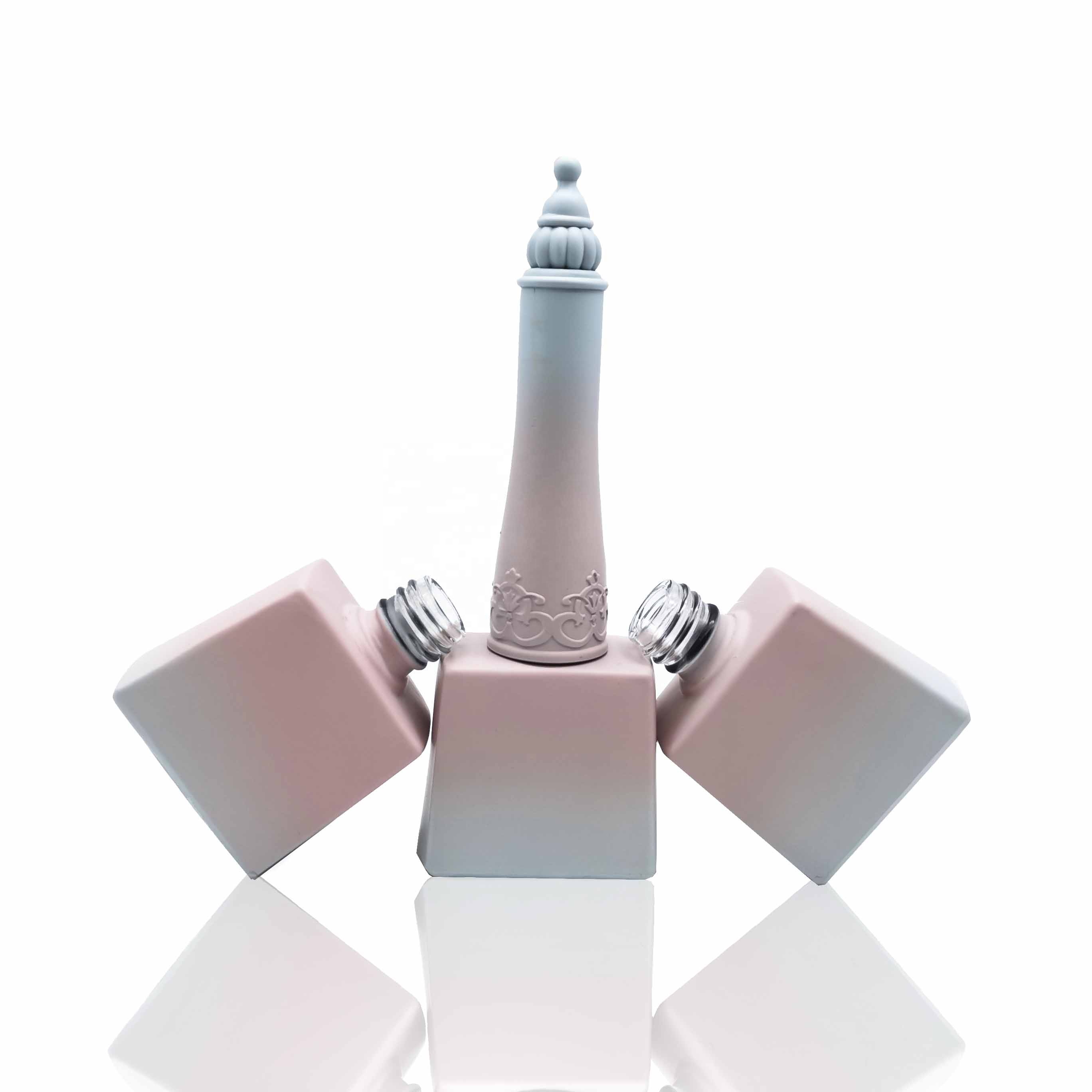 UV Protected Empty Nail Gel Polish Bottle Gold Cap For Dip Powder Base With Screw Cap And Soft Brush