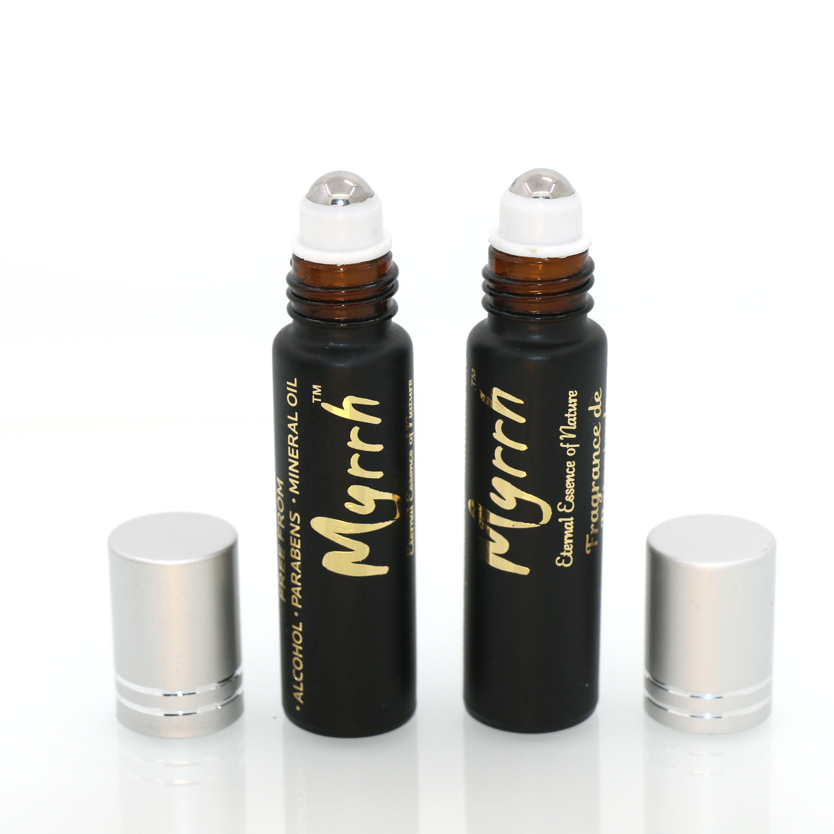 UV Protection 5ml 10ml essential oil roll on bottles 5 ml violet black glass bottle roller ball