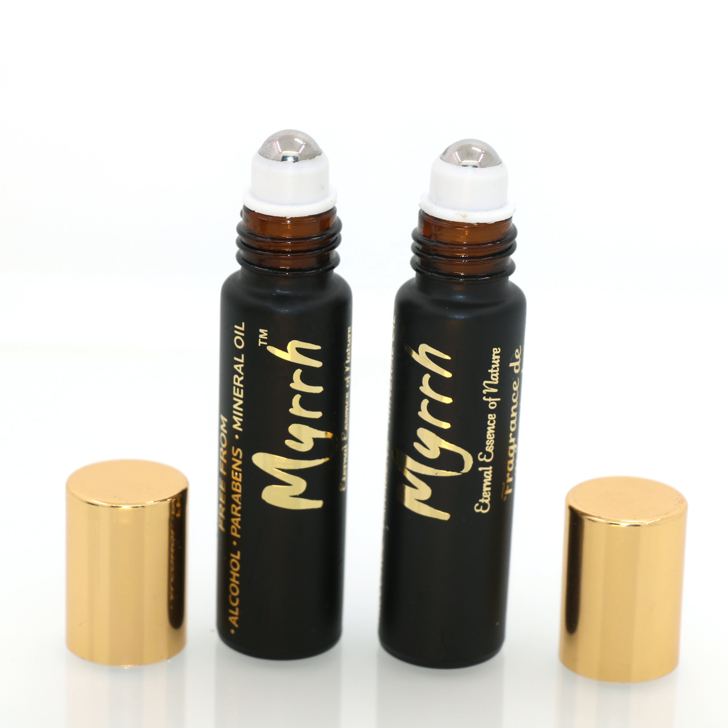 UV Protection 5ml 10ml essential oil roll on bottles 5 ml violet black glass bottle roller ball