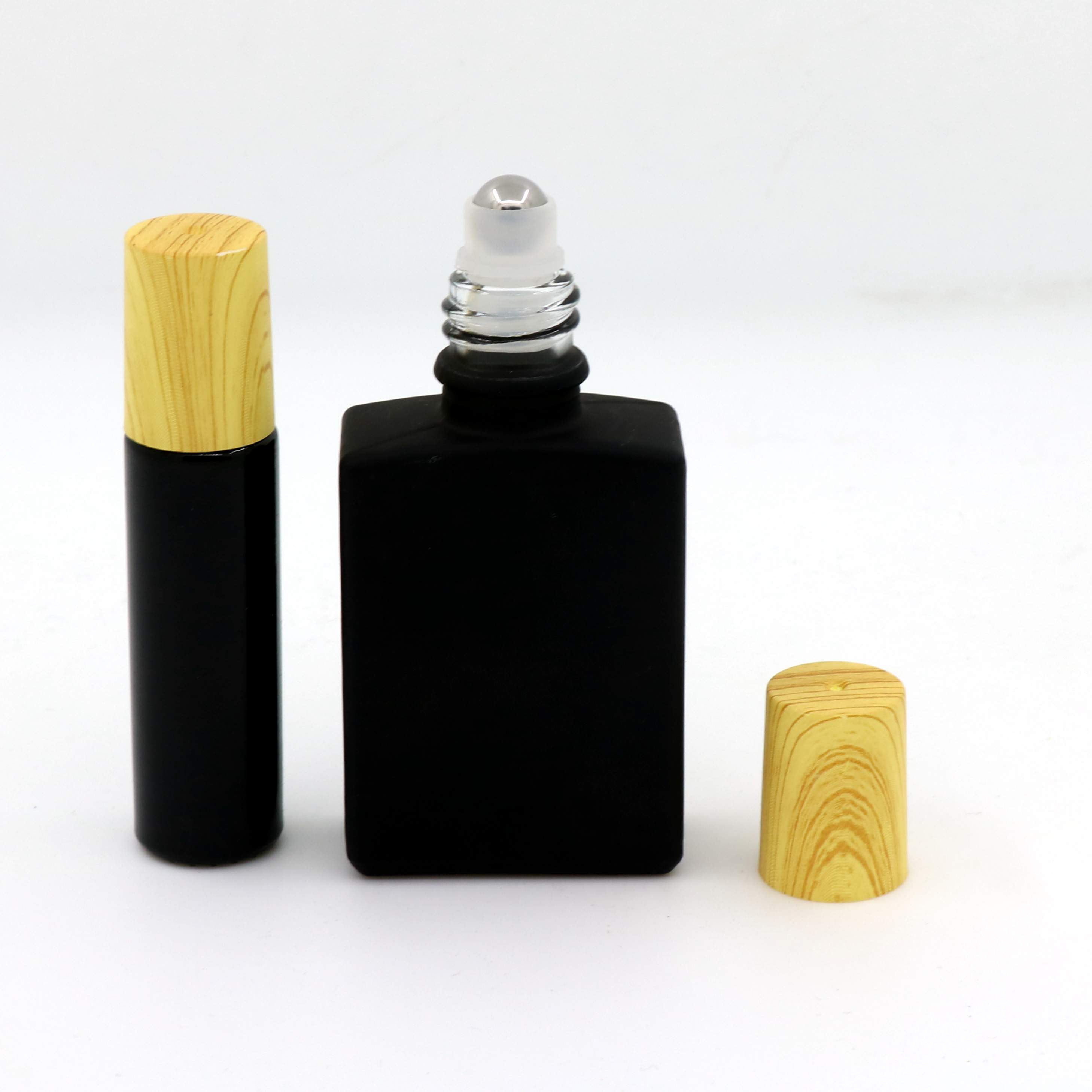 UV Protection 5ml 10ml essential oil roll on bottles 5 ml violet black glass bottle roller ball