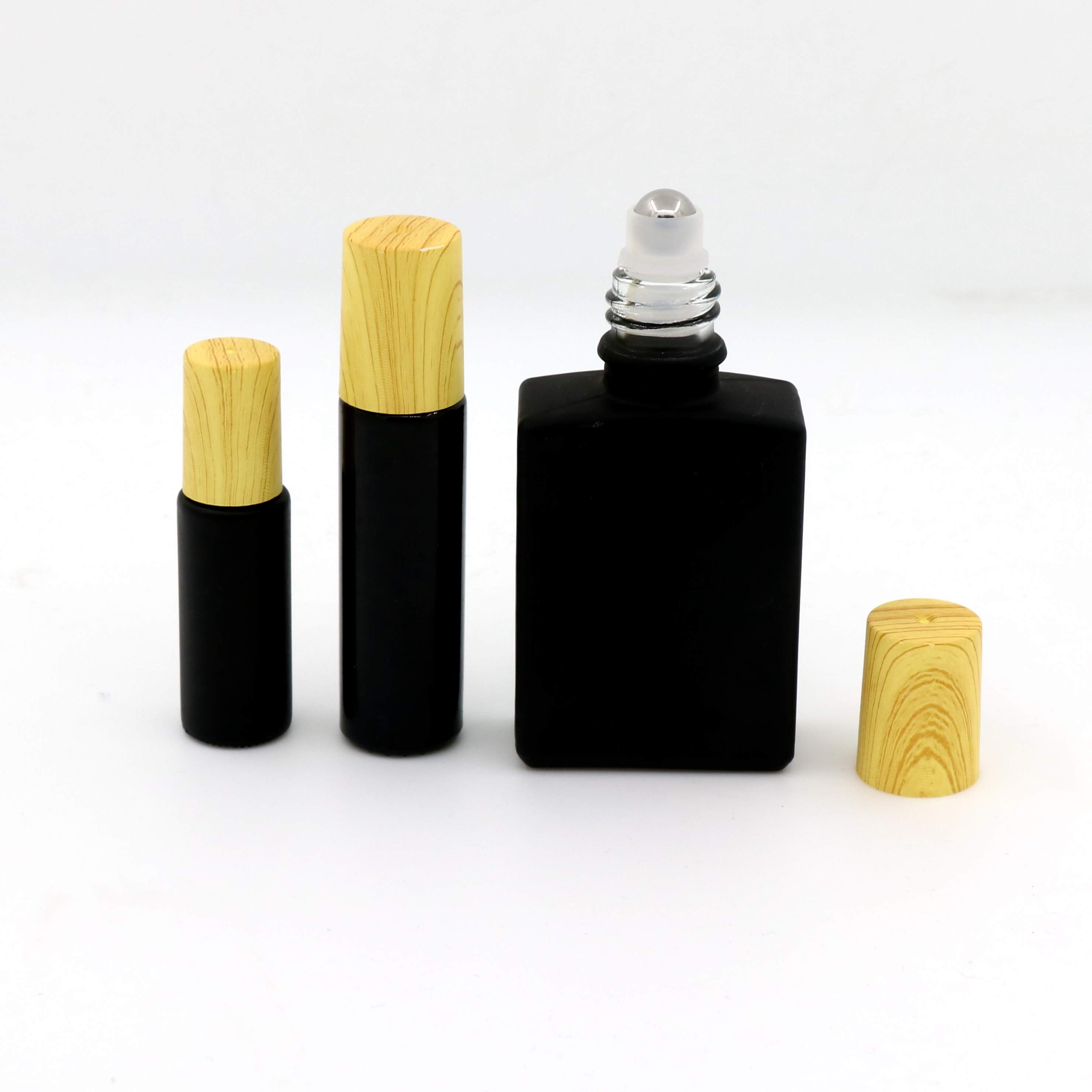 UV Protection 5ml 10ml essential oil roll on bottles 5 ml violet black glass bottle roller ball