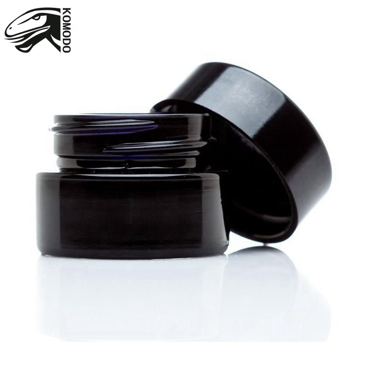 UV Protection 5ml Black Glass Jars With Lids For Thick Oil Wax Concentration Dab Container