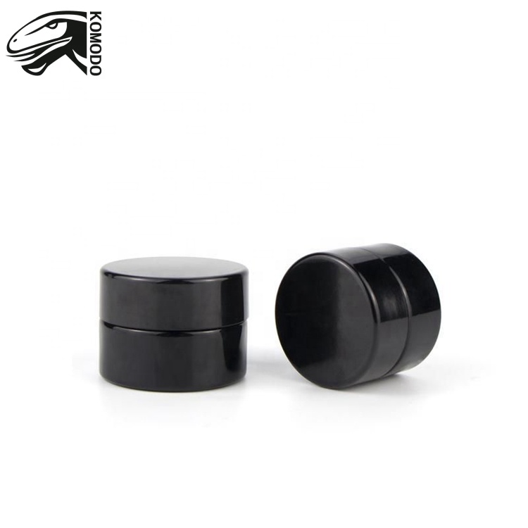 UV Protection Full Black 5ml Glass Concentrate Container Wax Dab Dry Herb Glass Jars Bottle DHL Free Shipping