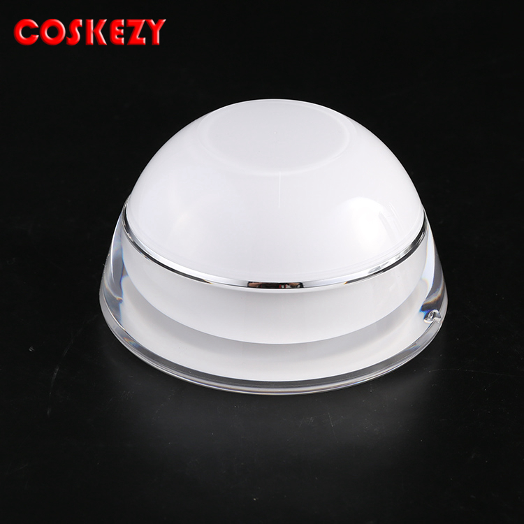 UV gold cap for white eye cream container unique shaped bottles white ceramic jar