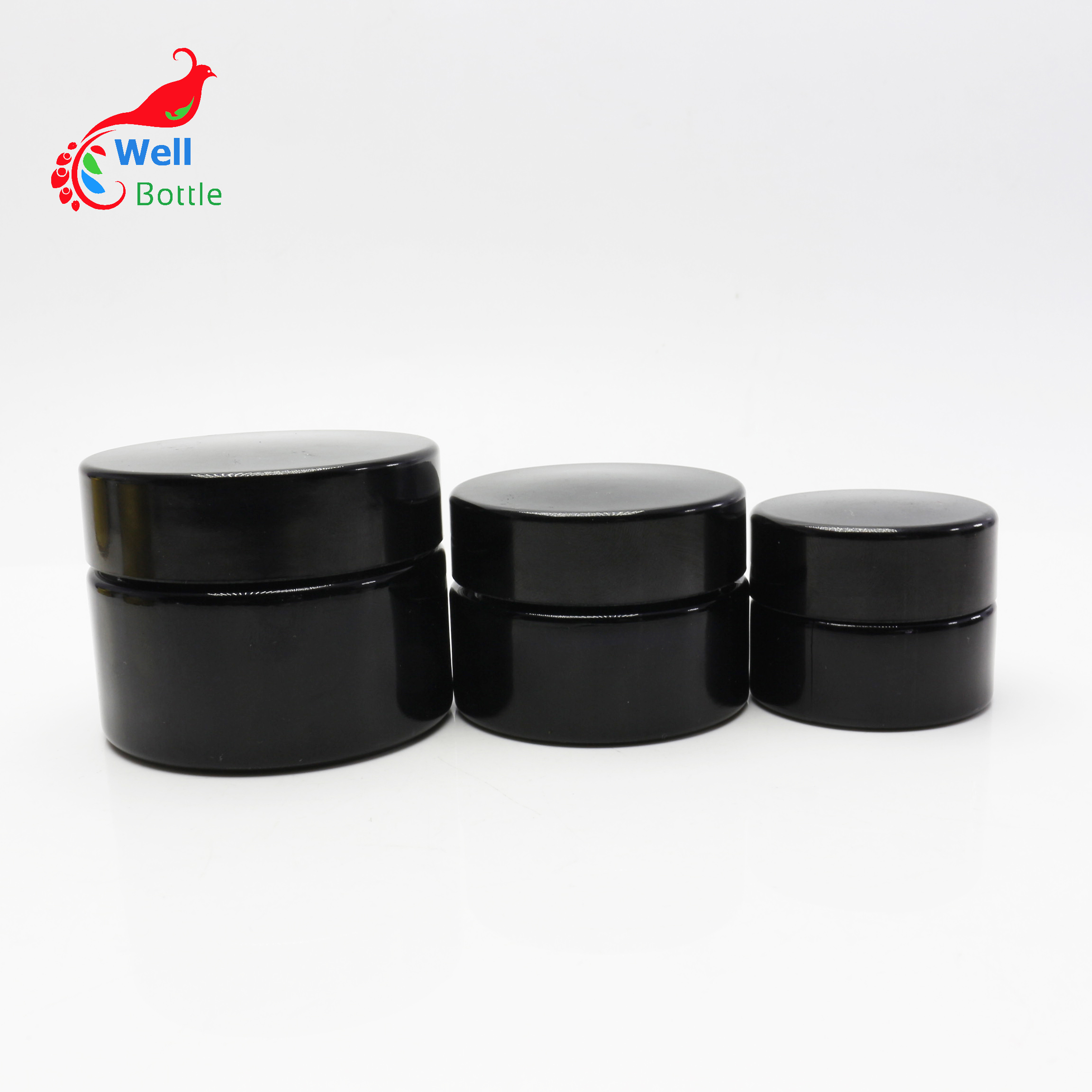 UV proof 5ml 15ml 30ml black cosmetic jar cream dark violet glass jars for cream gel DV308E