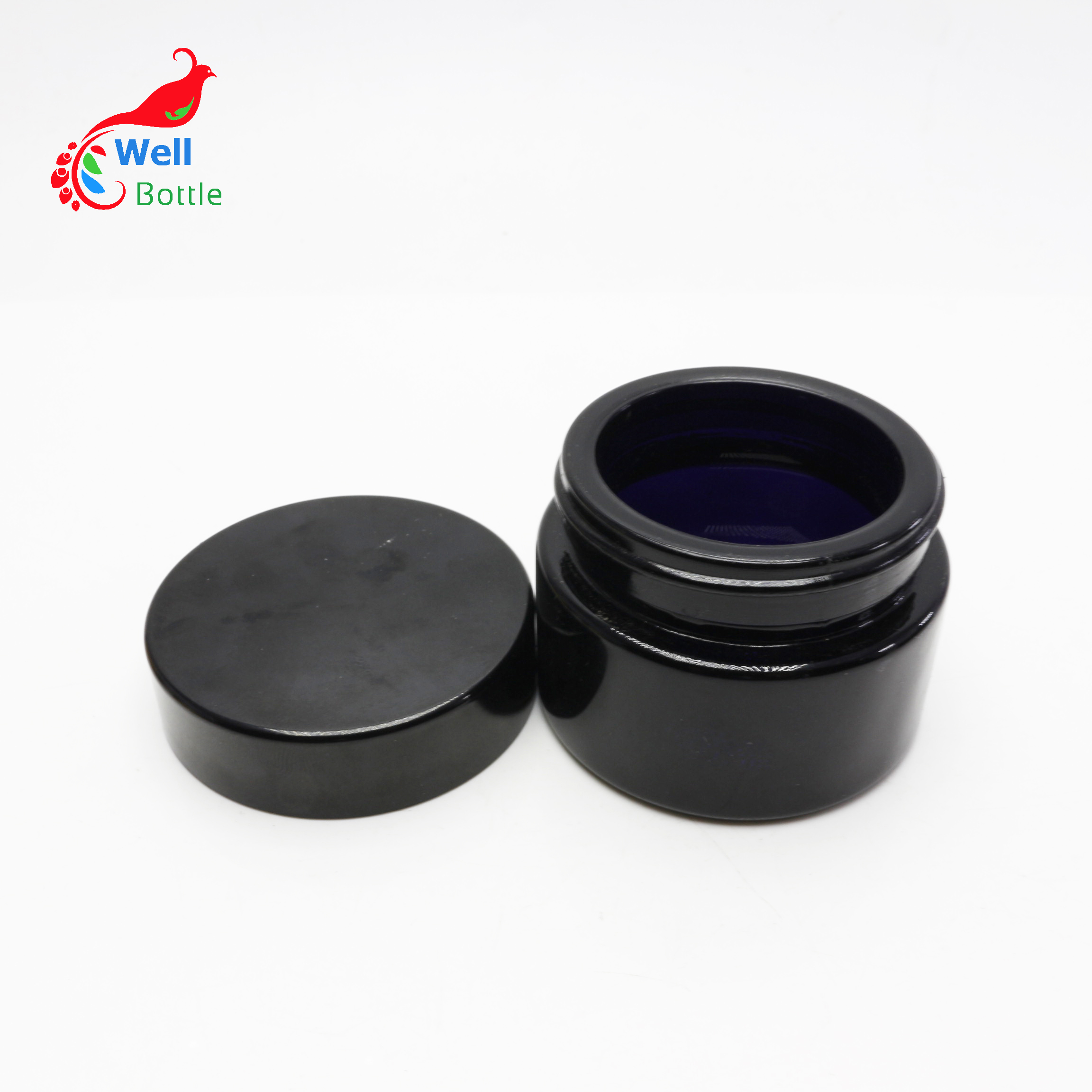 UV proof 5ml 15ml 30ml black cosmetic jar cream dark violet glass jars for cream gel DV308E