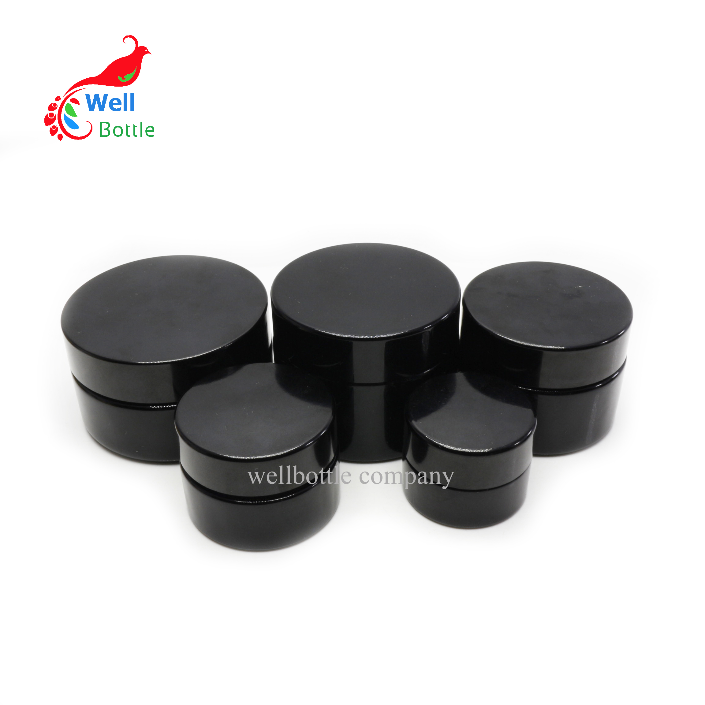 UV proof 5ml 15ml 30ml black cosmetic jar cream dark violet glass jars for cream gel DV308E