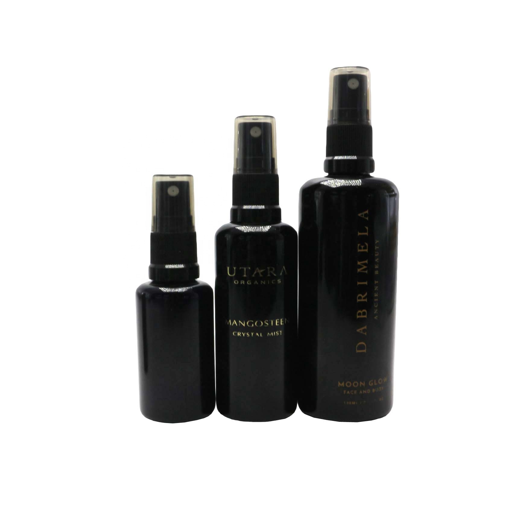 UV protection black purple glass essential oil bottles 5ml 10ml 15ml 20ml 30ml 50ml 100ml mist glass spray bottle VJ-CC254