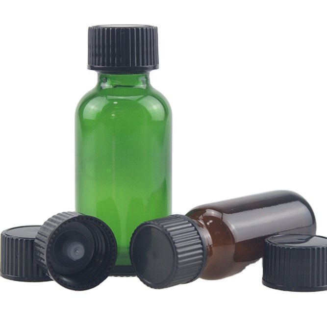 UV protection chemical cosmetic perfume material euro round bottles with ribble black Phenolic lined cone cap
